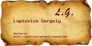 Luptovics Gergely névjegykártya